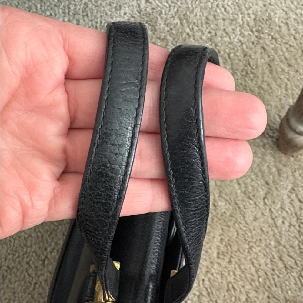 MCM Black Leather Top-Handle Satchel with Gold Hardware - Picture 10 of 13